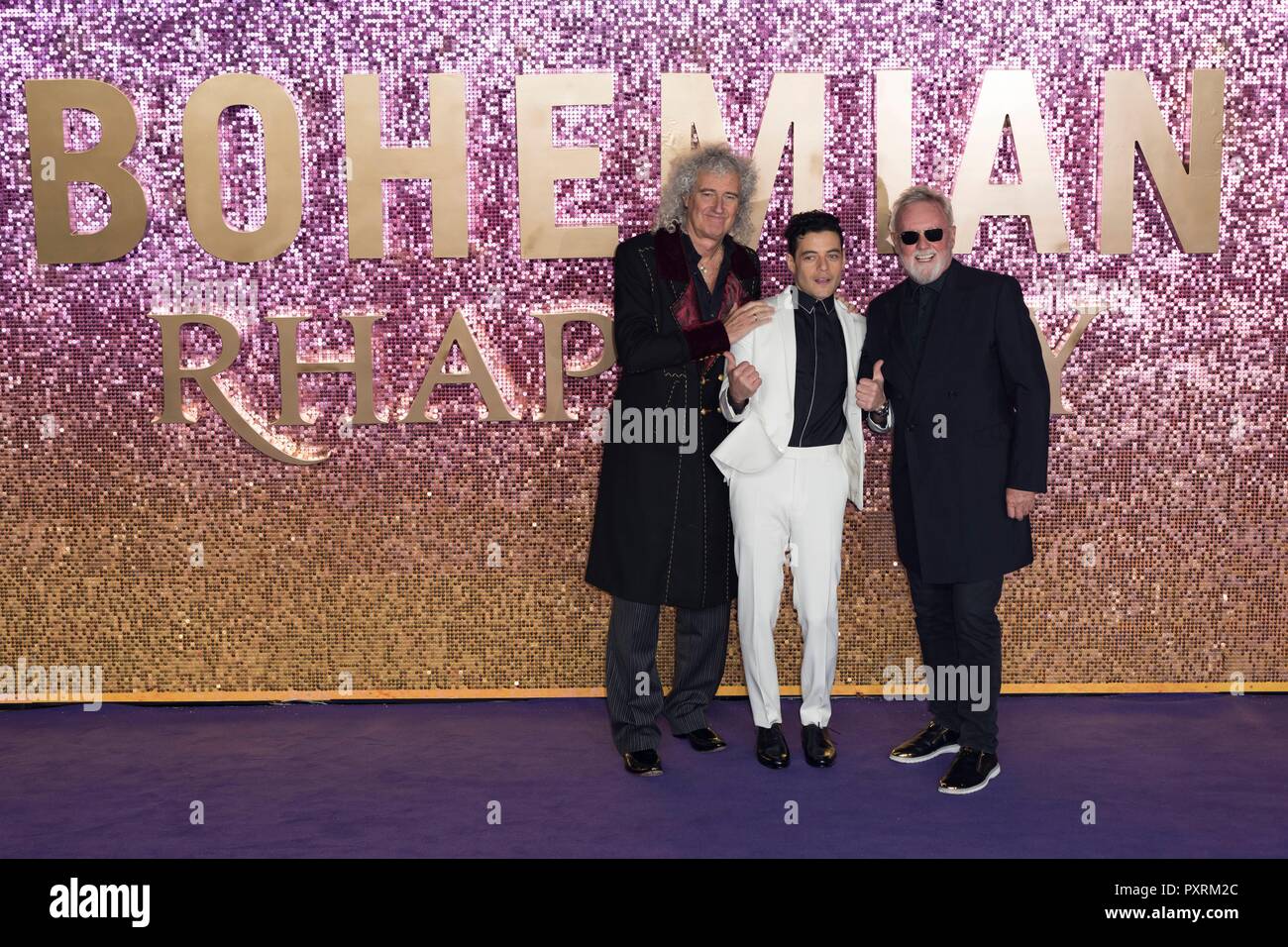 Brian May, Rami Malek and Roger Taylor attend BOHEMIAN RHAPSODY - World ...
