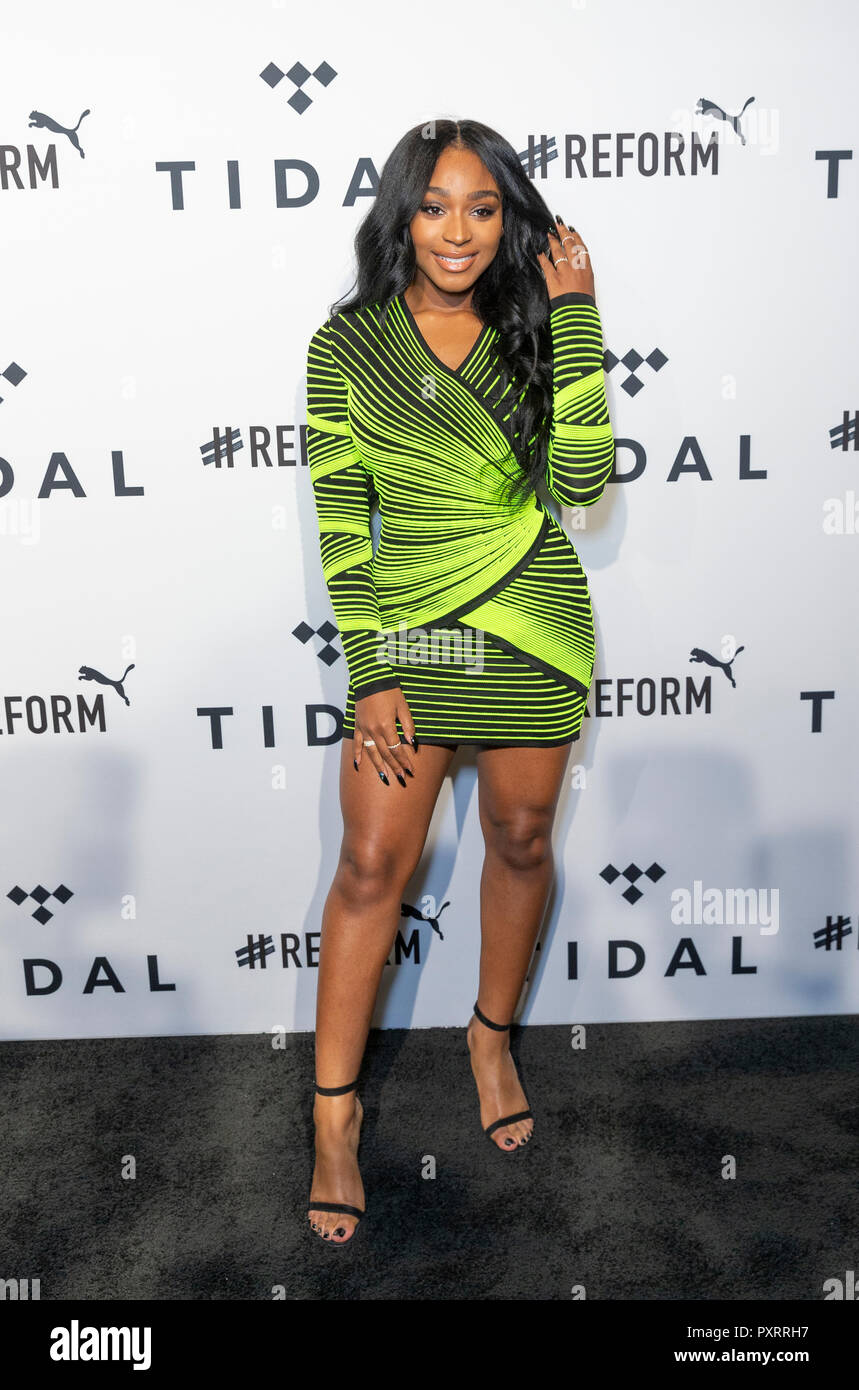 New York, USA. 23rd October, 2018. Normani attends the 4th Annual TIDAL