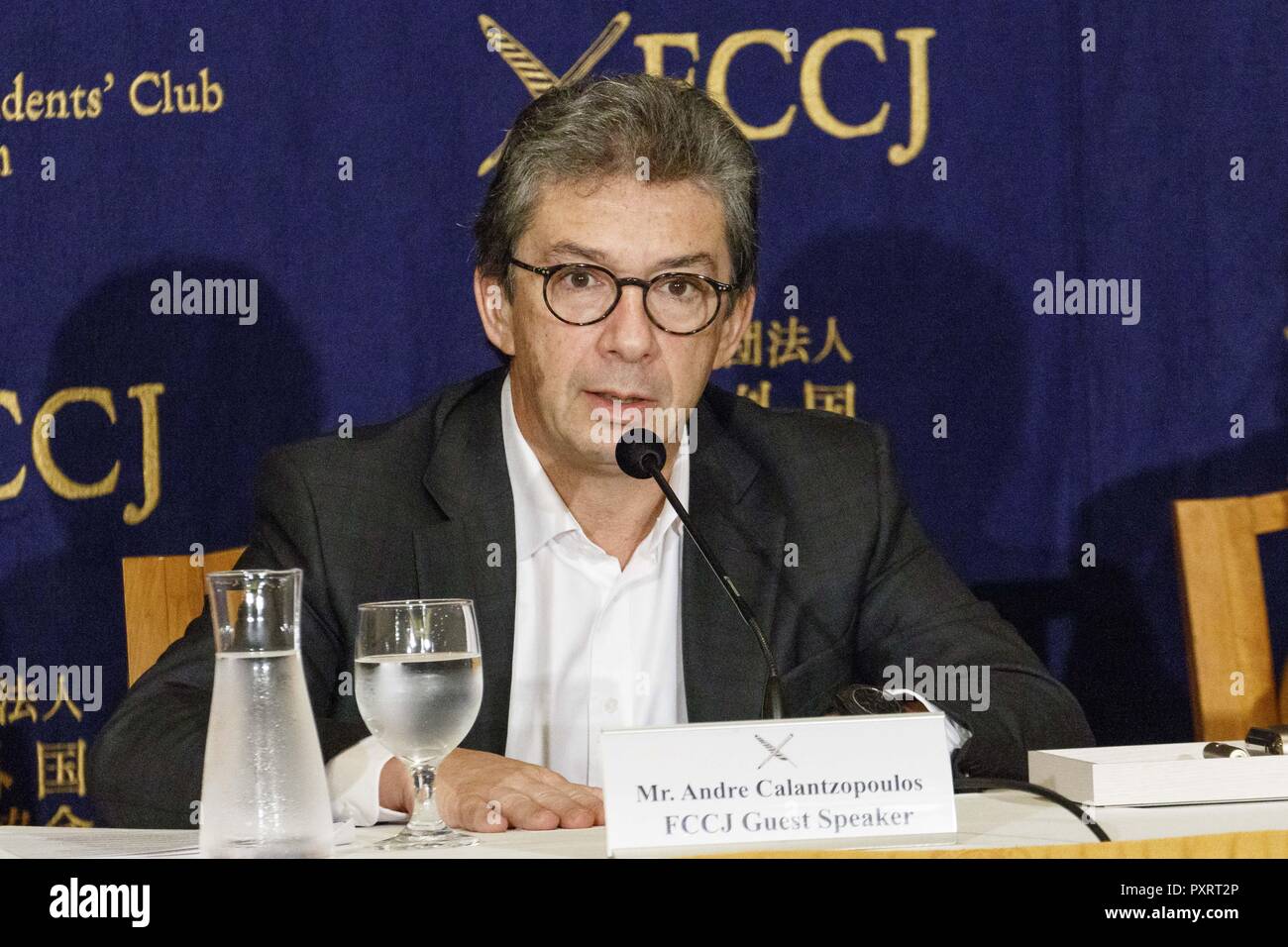 Tokyo, Japan. 24th Oct, 2018. Andre Calantzopoulos CEO of Philip Morris ...