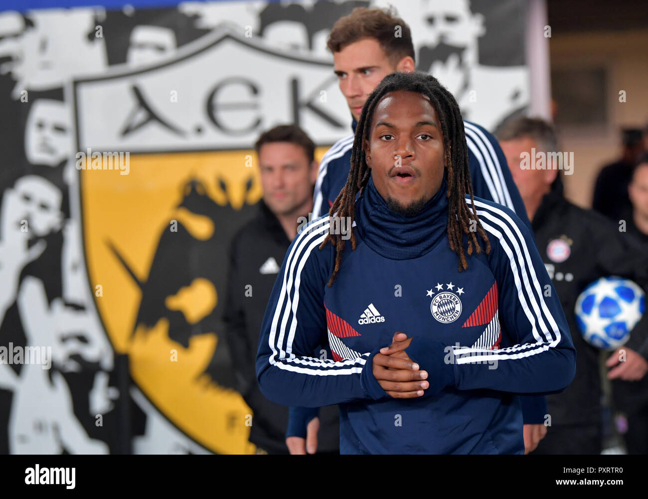 Athens, Greece. 23rd Oct, 2018. Soccer: Champions League, AEK Athens -  Bayern Munich, Group stage, Group E, Matchday 3. Renato Sanches of FC  Bayern Munich before the match against AEK Athens. Credit: