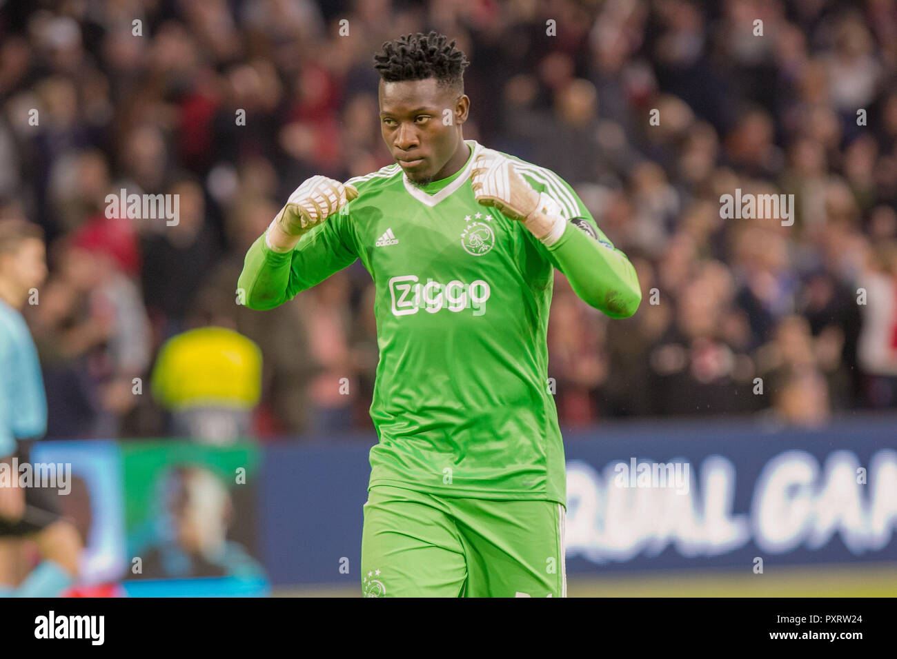 Ajax, Amsterdam. 23rd Oct 2018. 23-10-2018: Voetbal: Ajax v Benfica: Amsterdam Andre Onane of Ajax Champions League 2018-2019 Credit: Orange Pictures/Alamy Live News Stock Photo