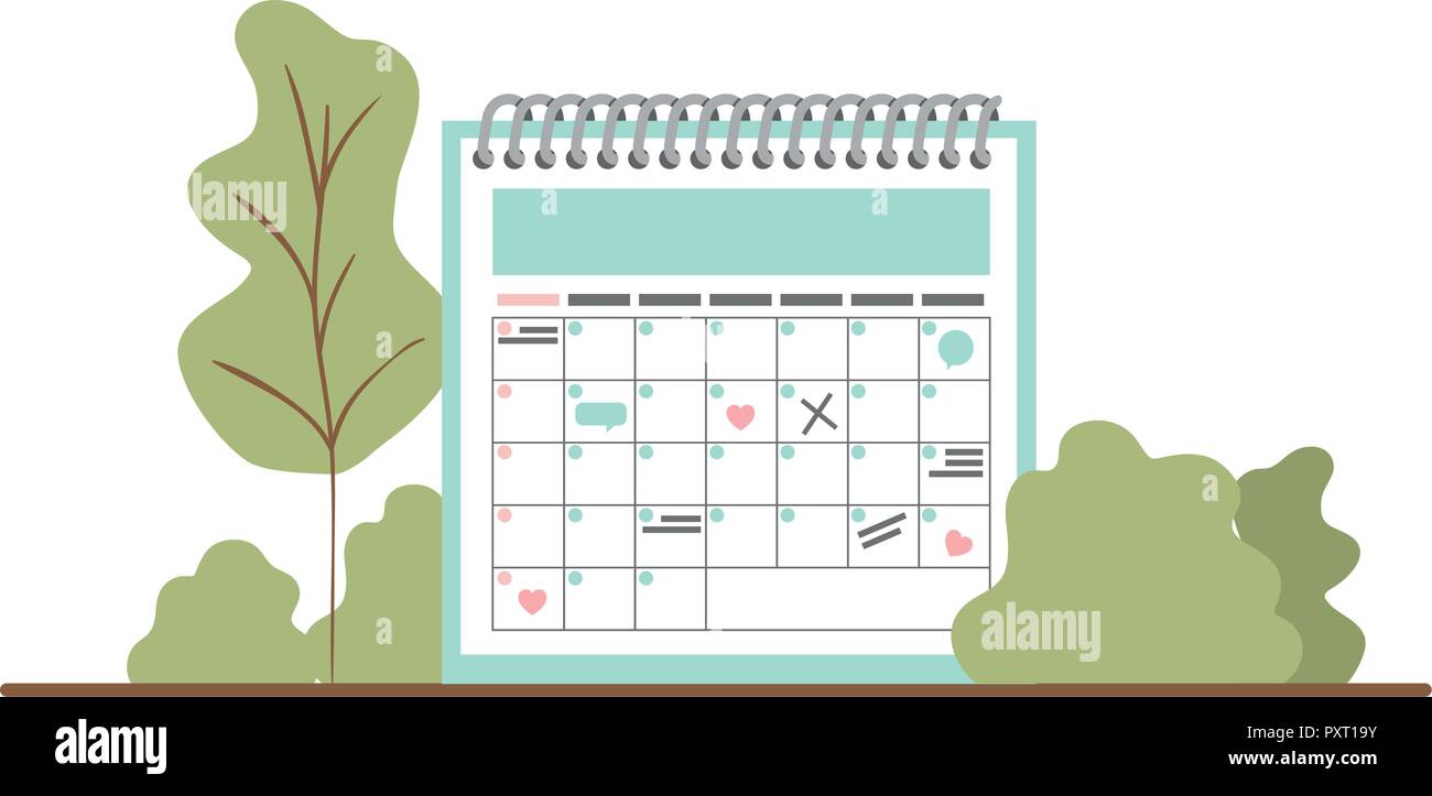 calendar with landscape isolated icon Stock Vector Image & Art - Alamy