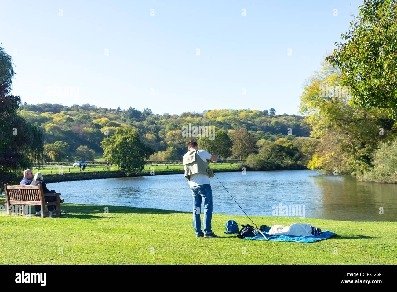 River Thames at Runnymede Pleasure Ground, Runnymede, Surrey, England, United Kingdom Stock Photo