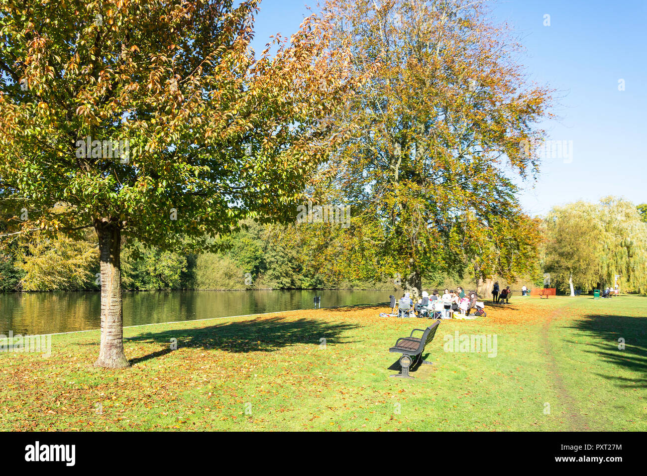 River Thames at Runnymede Pleasure Ground, Runnymede, Surrey, England, United Kingdom Stock Photo