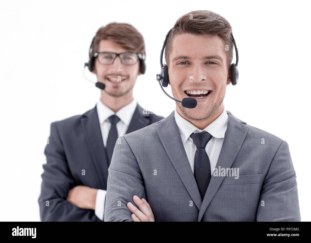 Customer service operators talking hi-res stock photography and images ...