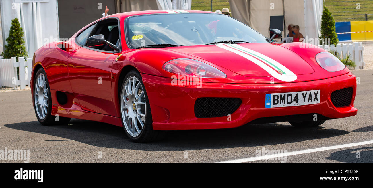 Red Ferrari 360 Challenge Stradale Super Car Stock Photo