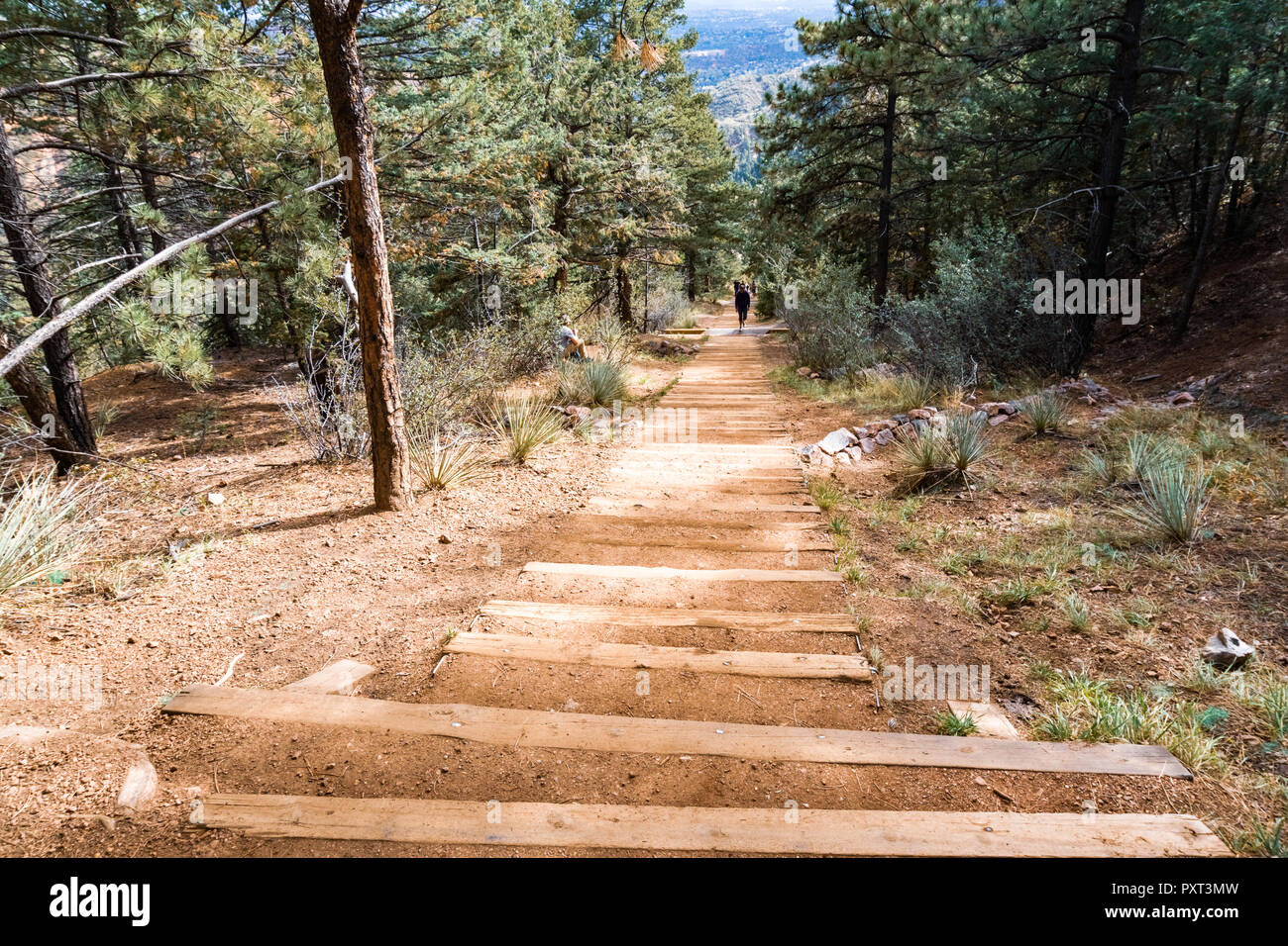 Extreme nature trail with steep mountain incline for advance hikers. Stock Photo