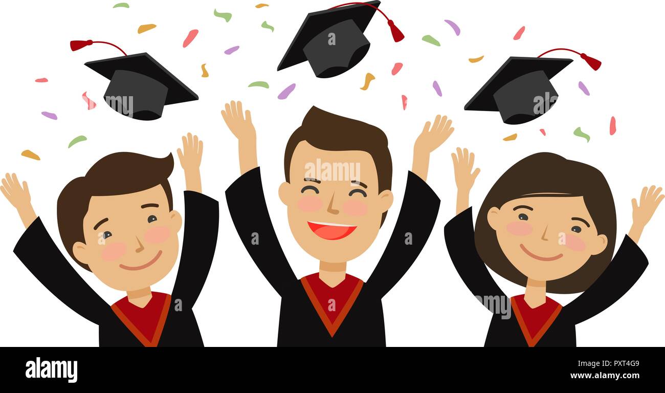 School college graduation cartoon hi-res stock photography and images -  Alamy