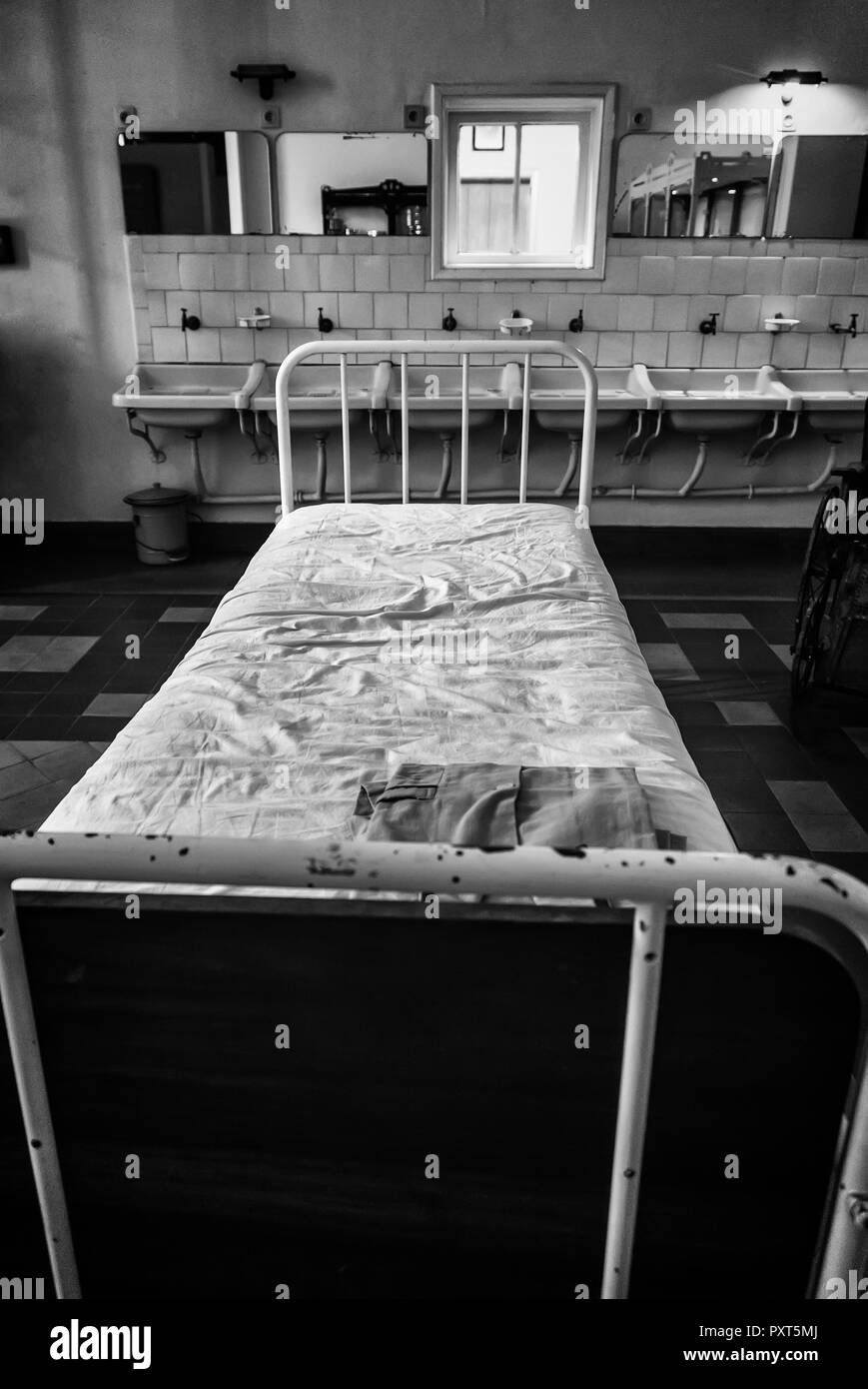 Old hospital beds, detail of old hospital for patients Stock Photo Alamy
