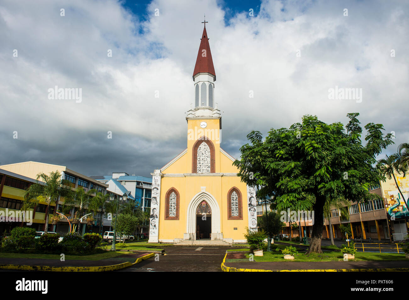 Roman Catholic Archdiocese of Papeete, Tahiti, French Polynesia Stock Photo