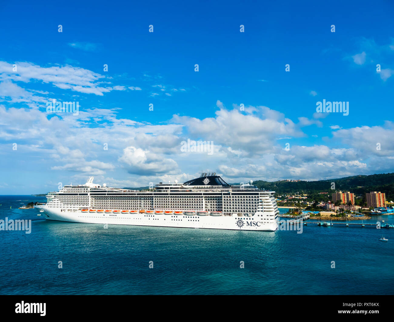 Cruise ship MSC Divina, Ochos Rios, Jamaica, Great Antilles, Caribbean Stock Photo
