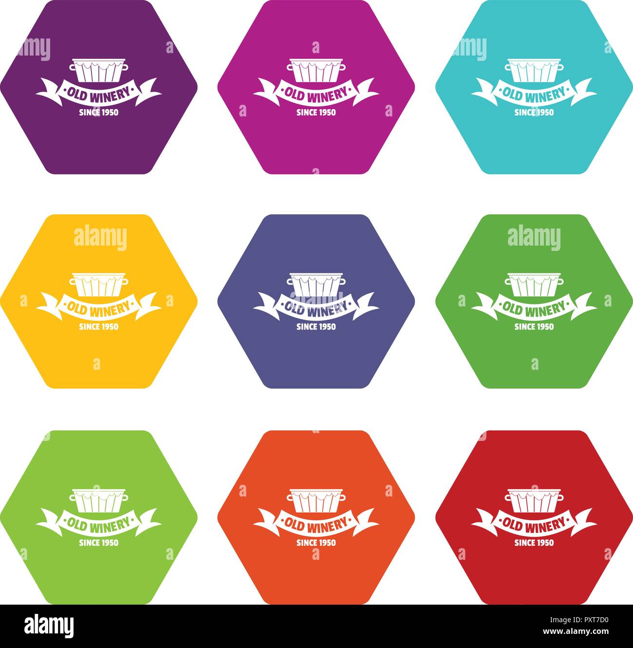 Factory winery icons set 9 vector Stock Vector