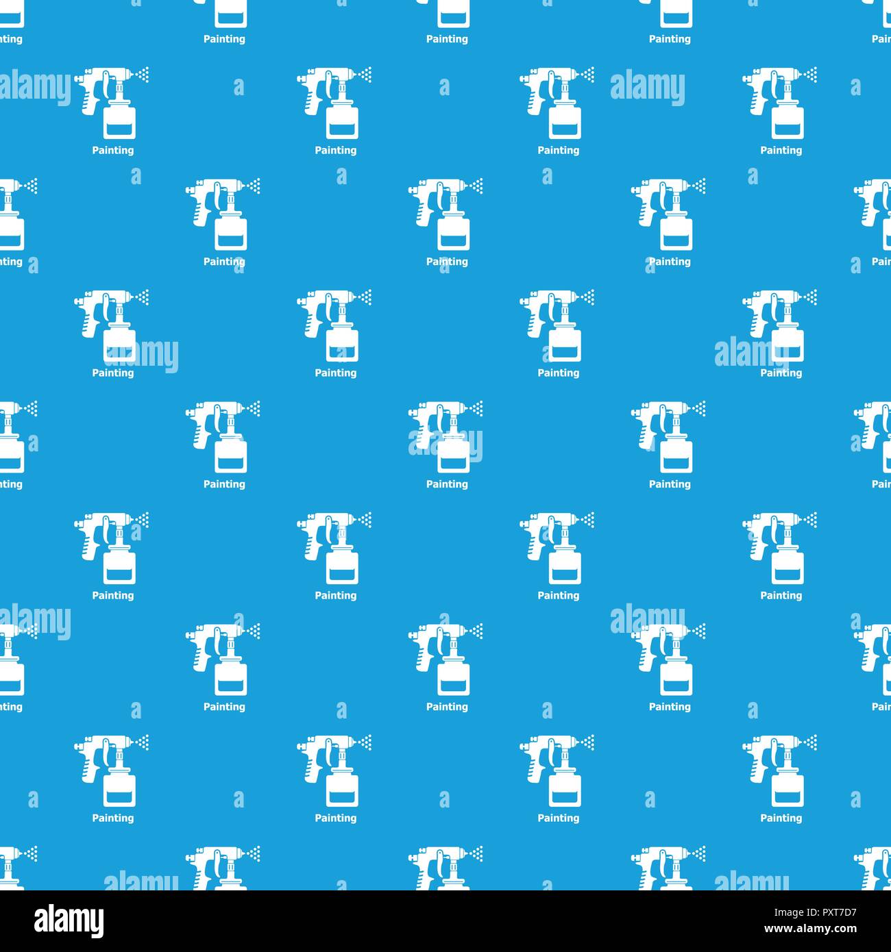 Spray gun pattern vector seamless blue Stock Vector