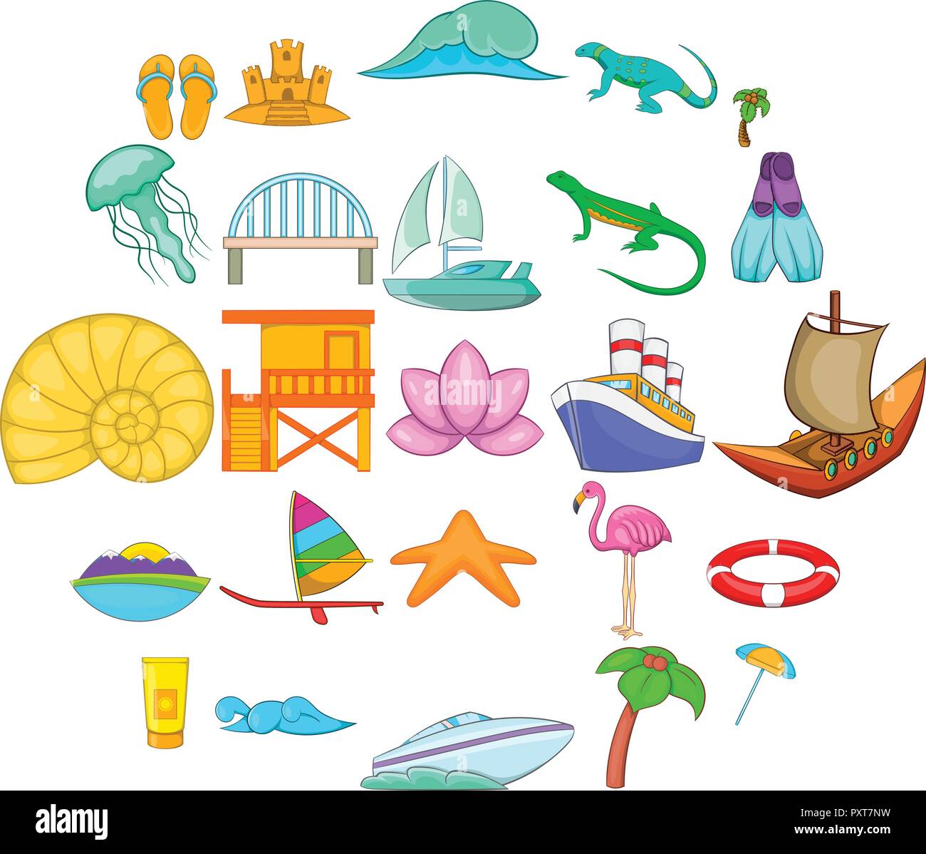Maritime icons set, cartoon style Stock Vector Image & Art - Alamy