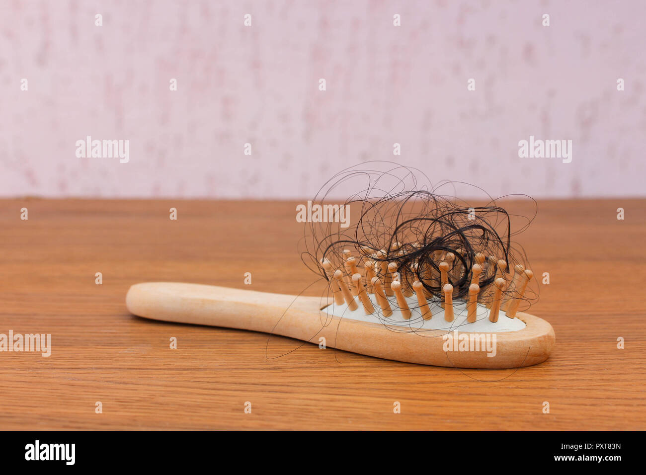 Fallen hair on the comb Stock Photo