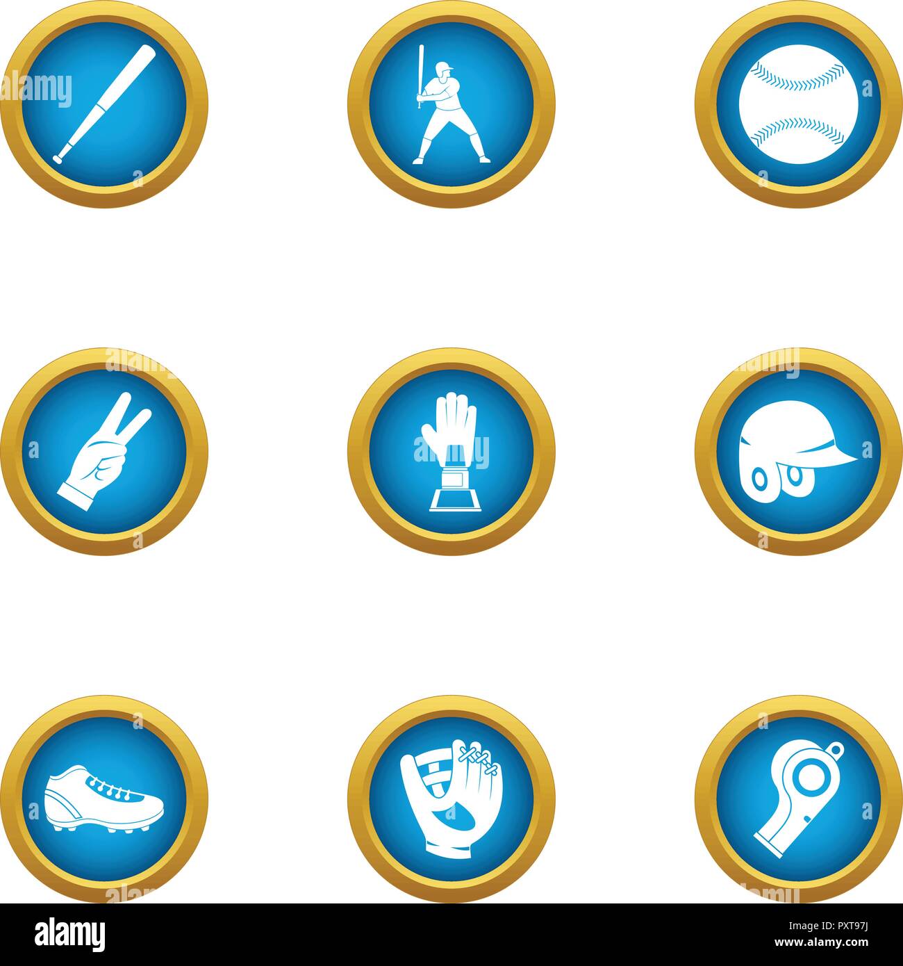 Baseball bead icons set, flat style Stock Vector Image & Art - Alamy
