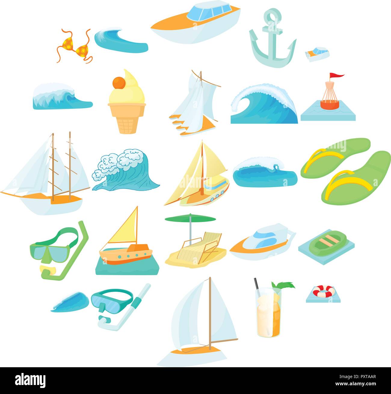 Algae icons set, cartoon style Stock Vector Image & Art - Alamy