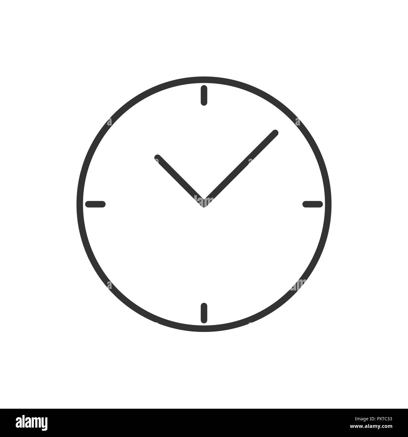 Clock line icon on a white background. Vector illustration Stock Vector