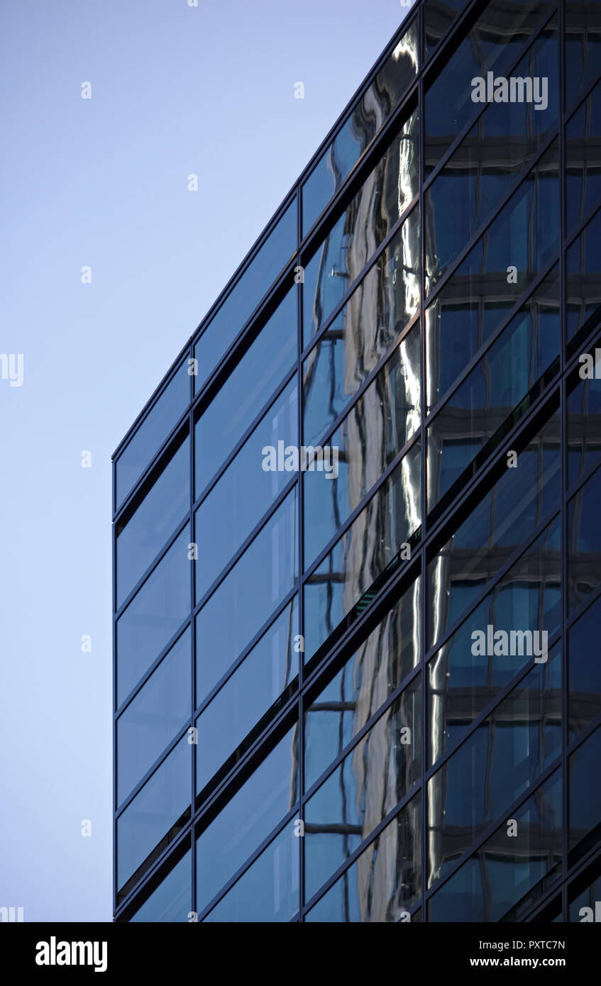 Rectangular glass facade of modern building Stock Photo