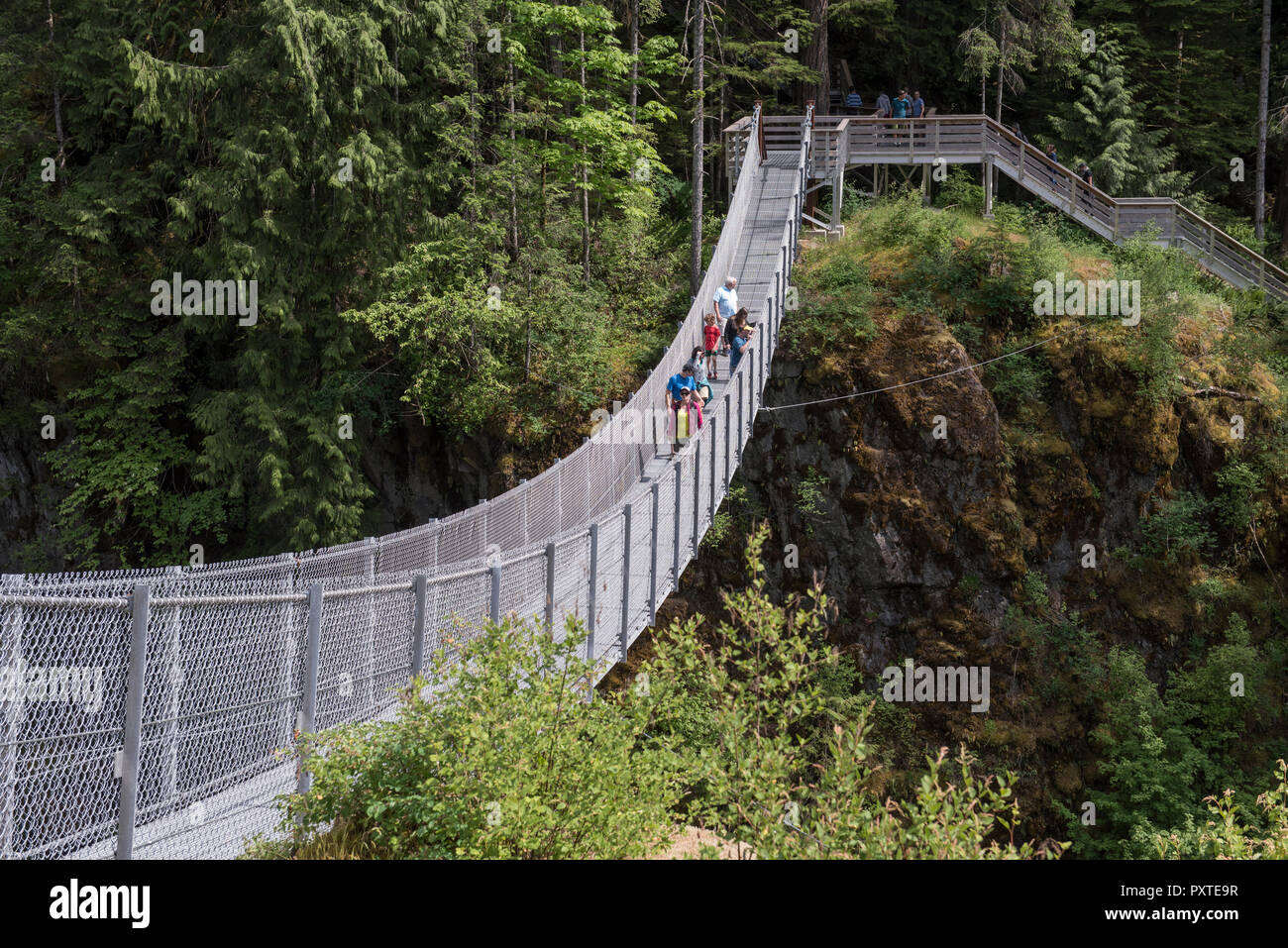 Elk Falls suspension bridge in Elk Falls Provincial Park spans the
