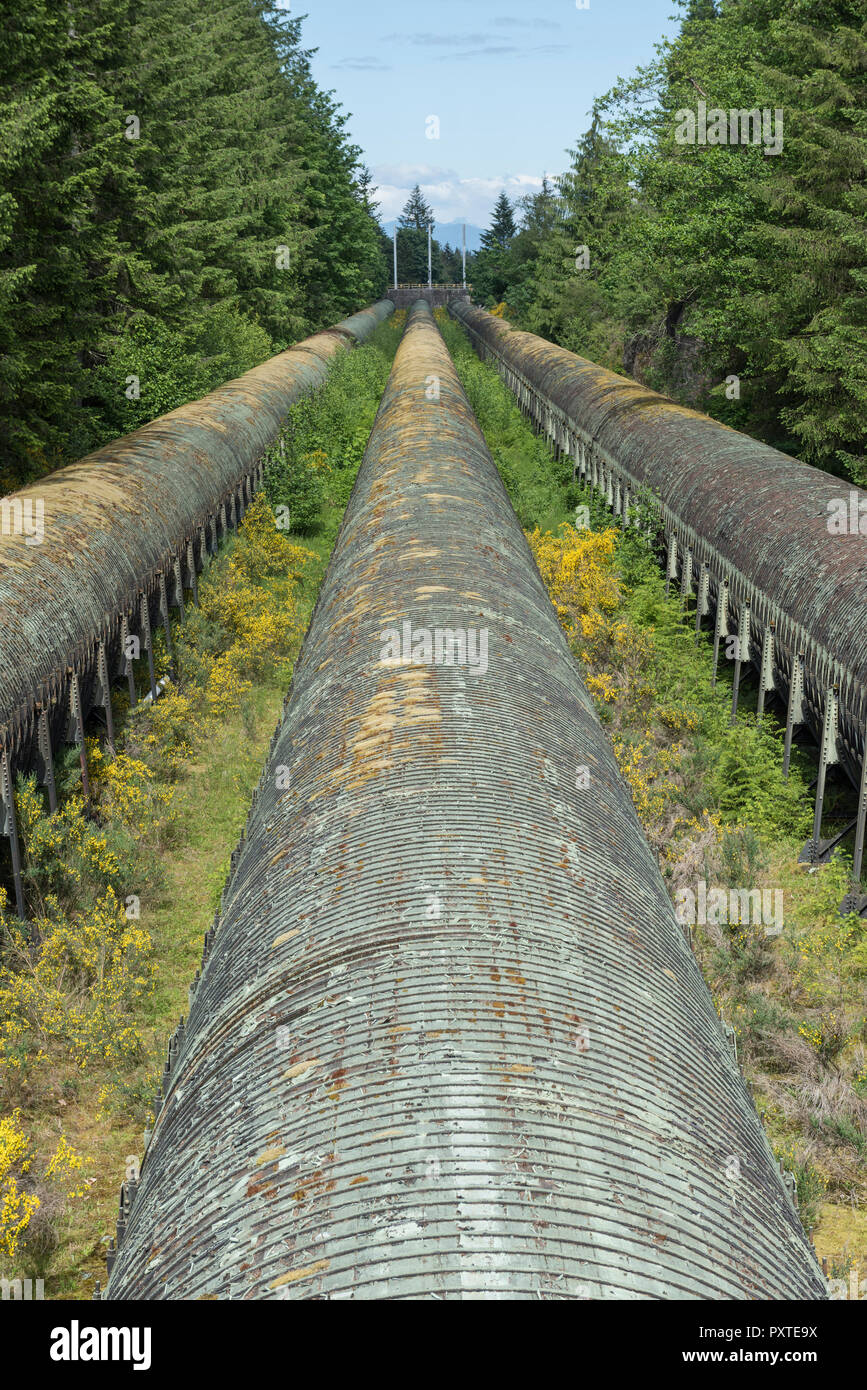 The Penstocks That Are Part Of The Hydroelectric Power Station On The 