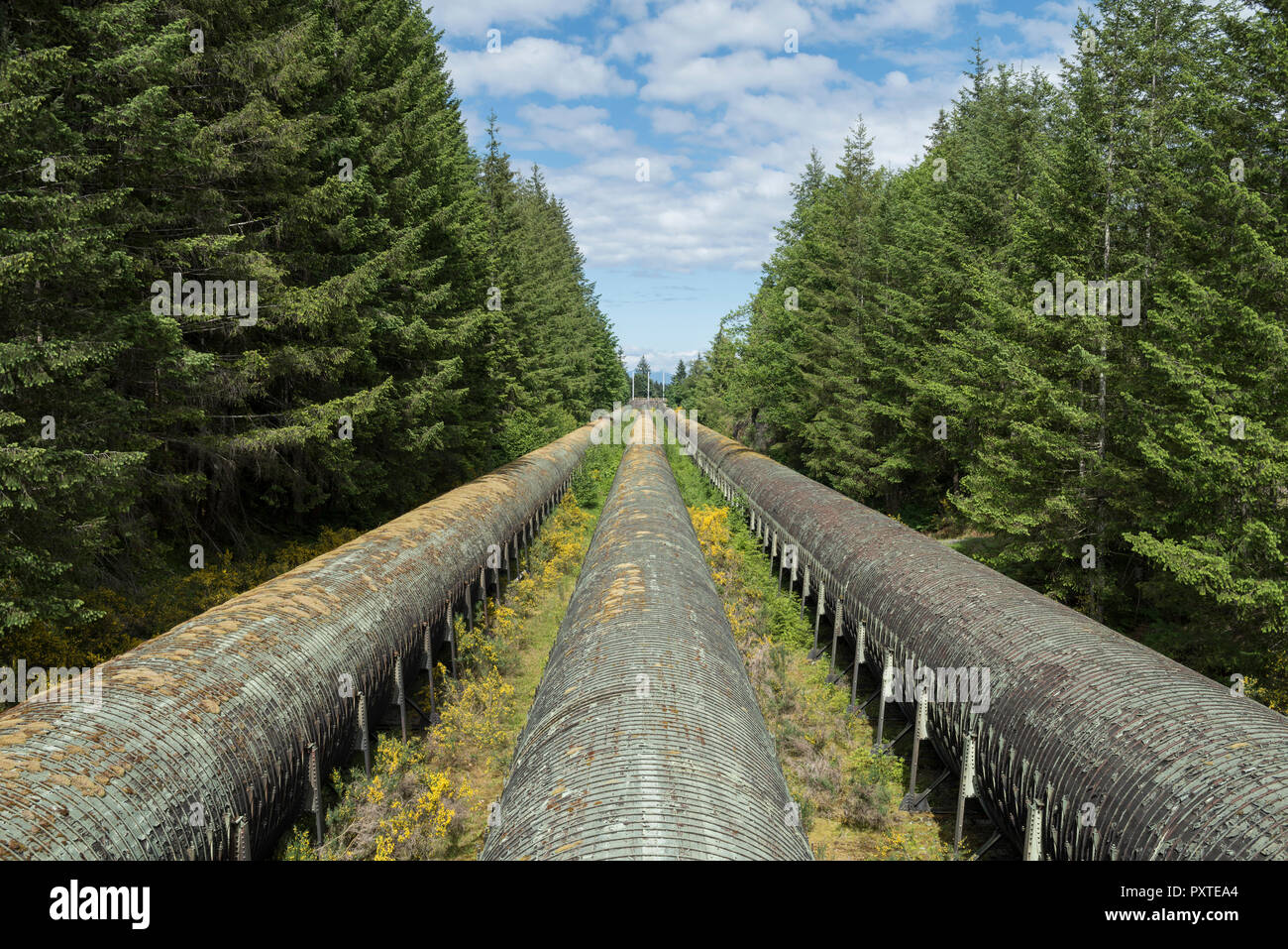 The Penstocks that are part of the hydroelectric power station on the