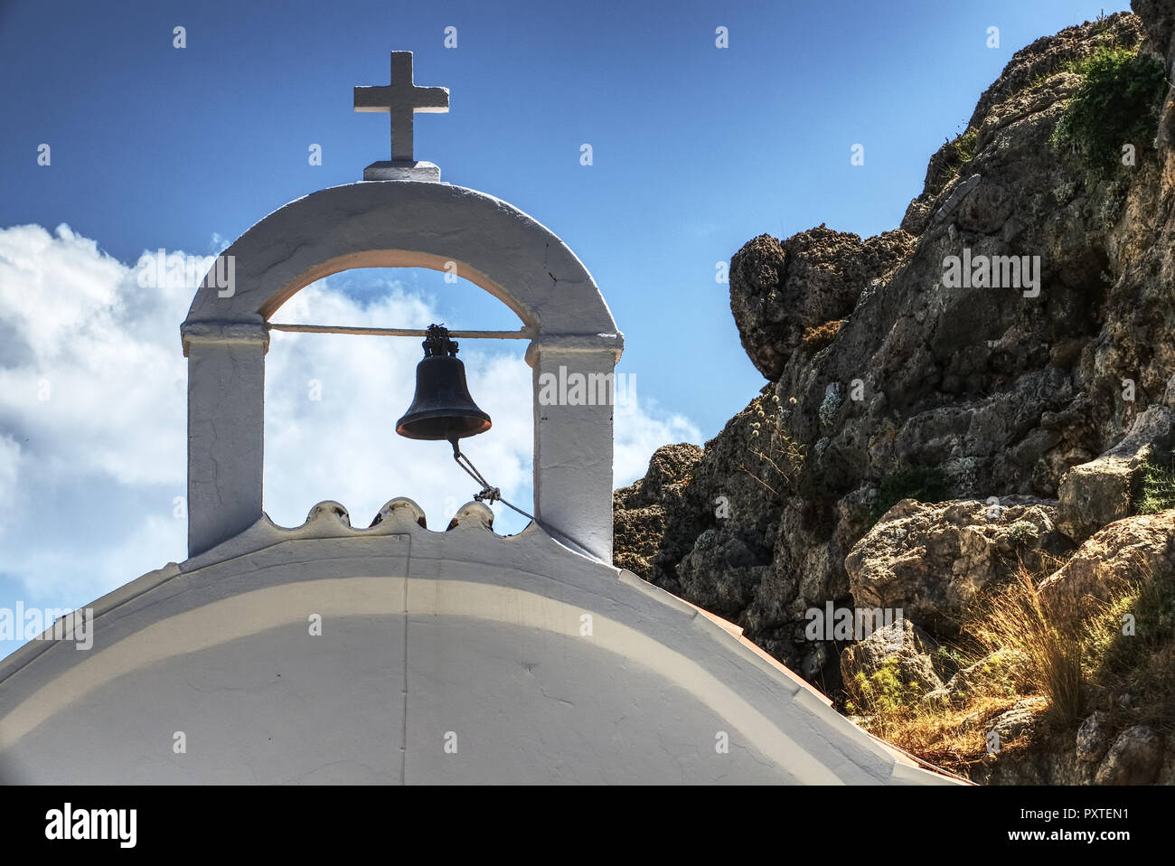 Orthodoxe Kapelle auf Rhodos, Saint Paul's Bay Stock Photo
