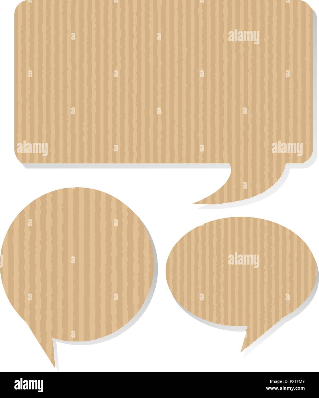 Cardboard texture on speech bubbles illustration Stock Vector Image ...