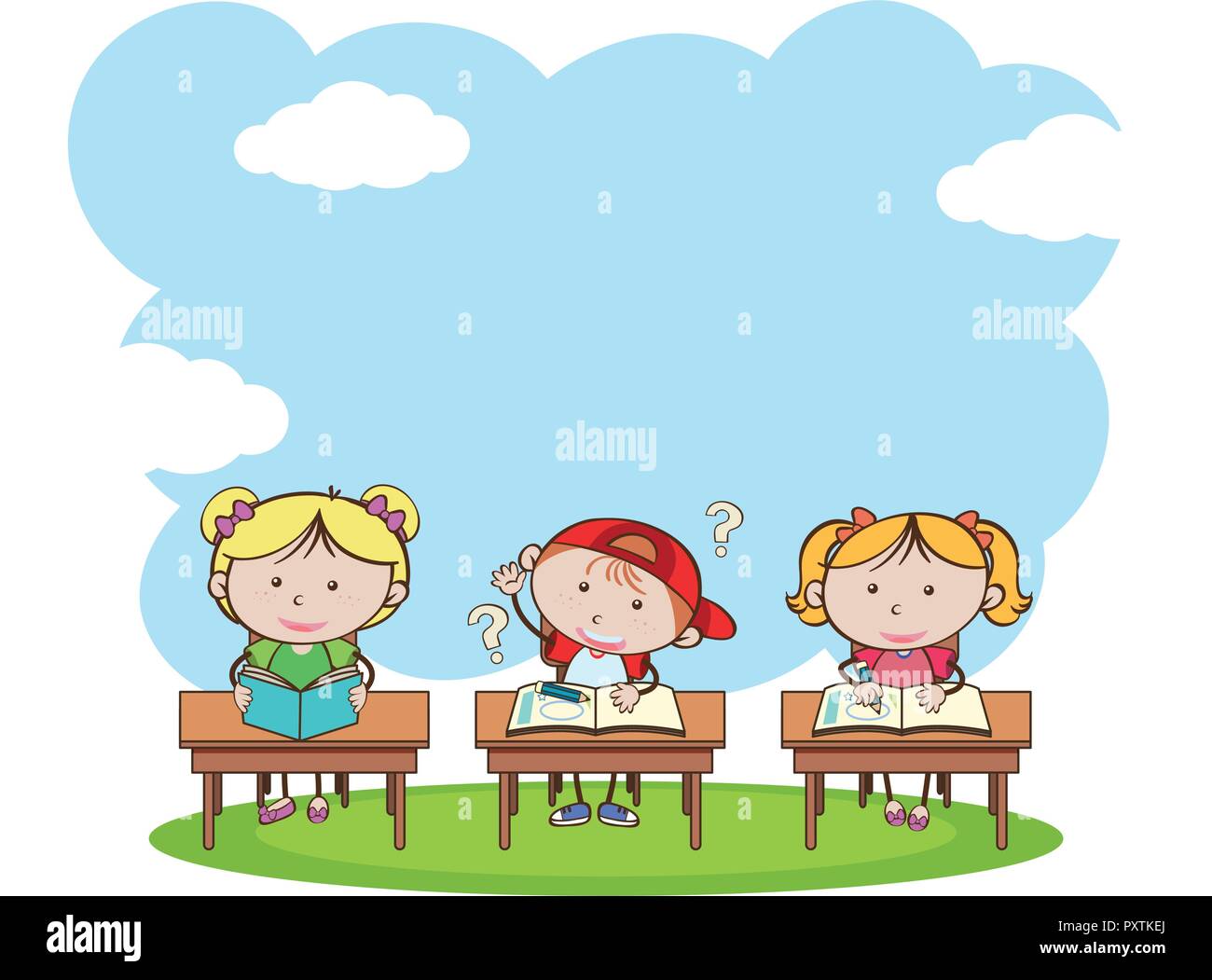 Cartoon boy asking question hi-res stock photography and images - Alamy
