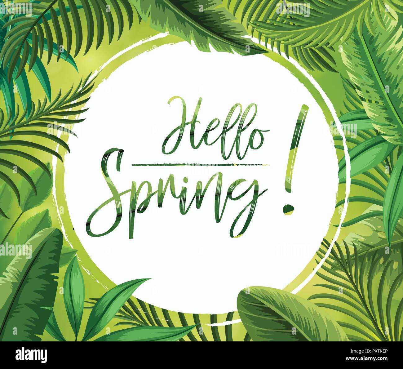 Border template with green leaves illustration Stock Vector Image & Art ...