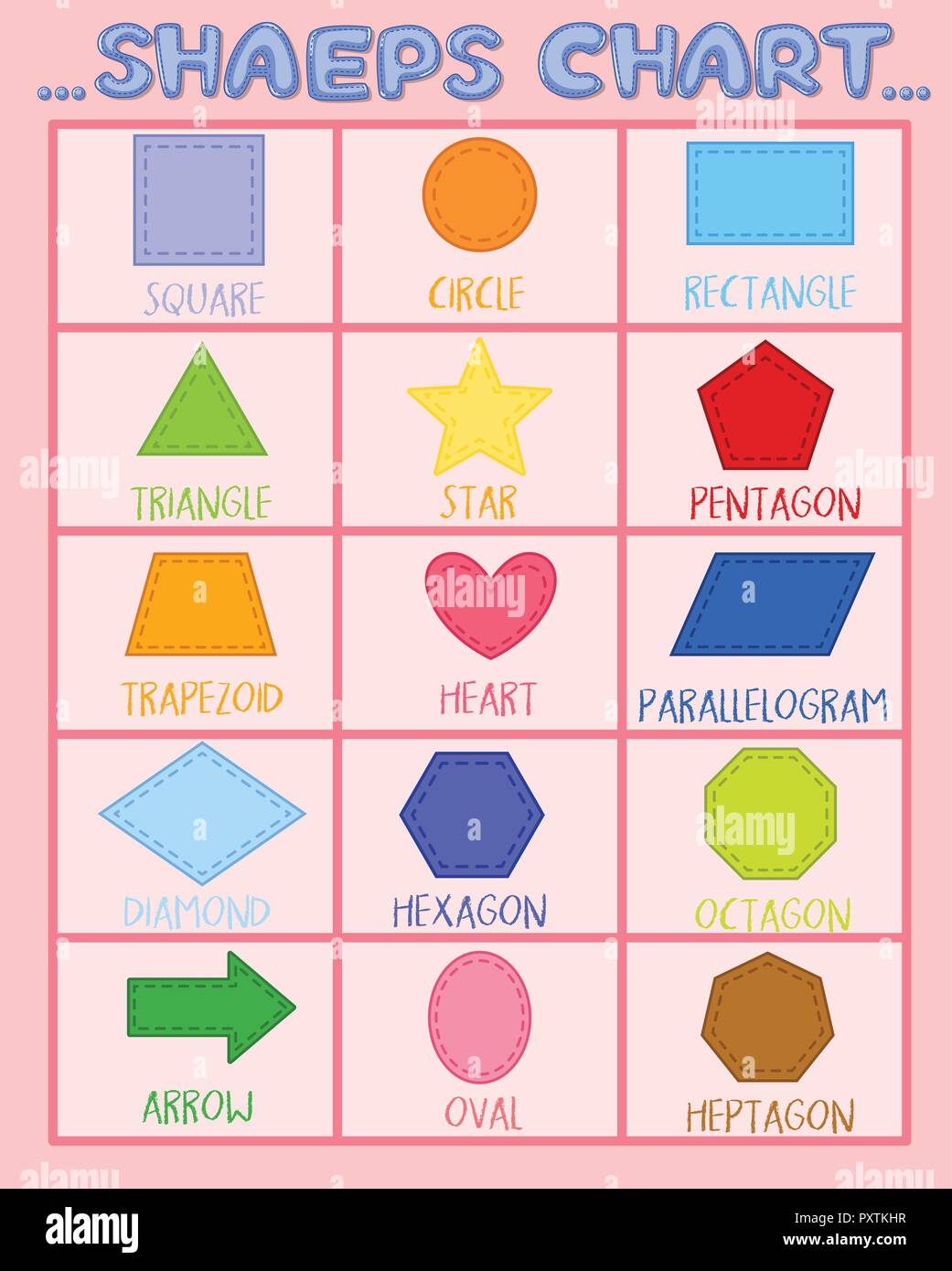 Math worksheet for different shapes illustration Stock Vector Image & Art -  Alamy