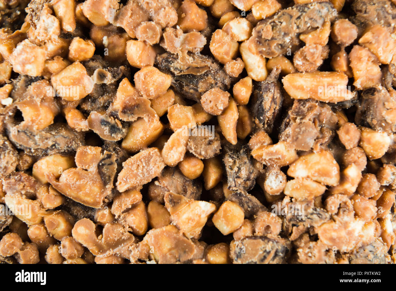 Closeup chocolate raisins and puffed rice texture background Stock ...