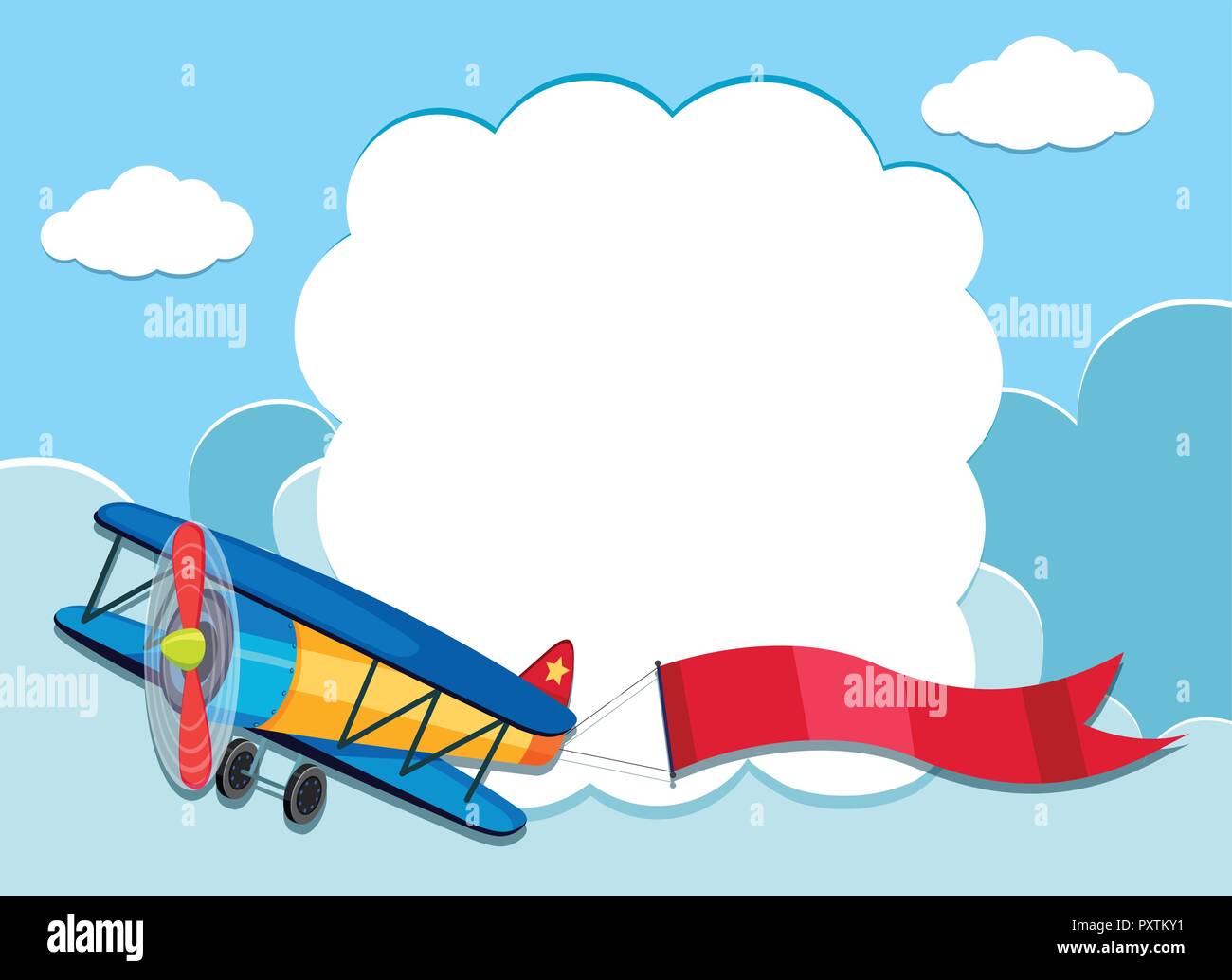 Border template with airplane in the sky illustration Stock Vector ...
