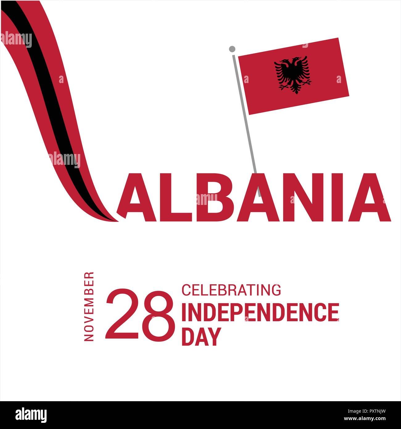 Albania Independence day card design card vector Stock Vector Image