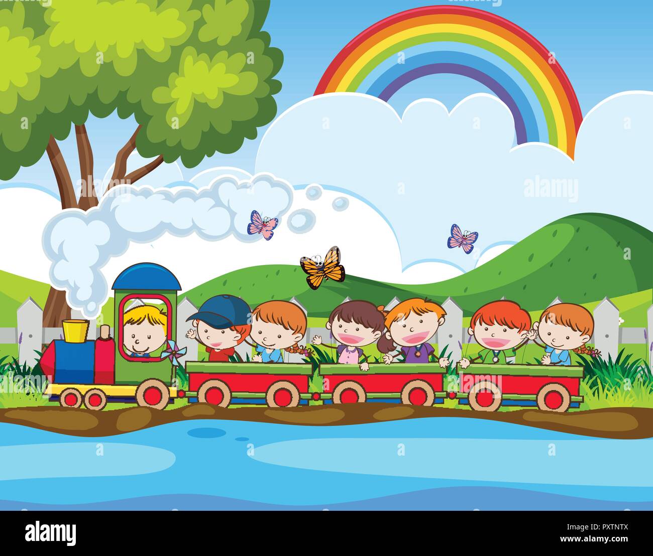 School Field Trip by Train illustration Stock Vector Image & Art Alamy