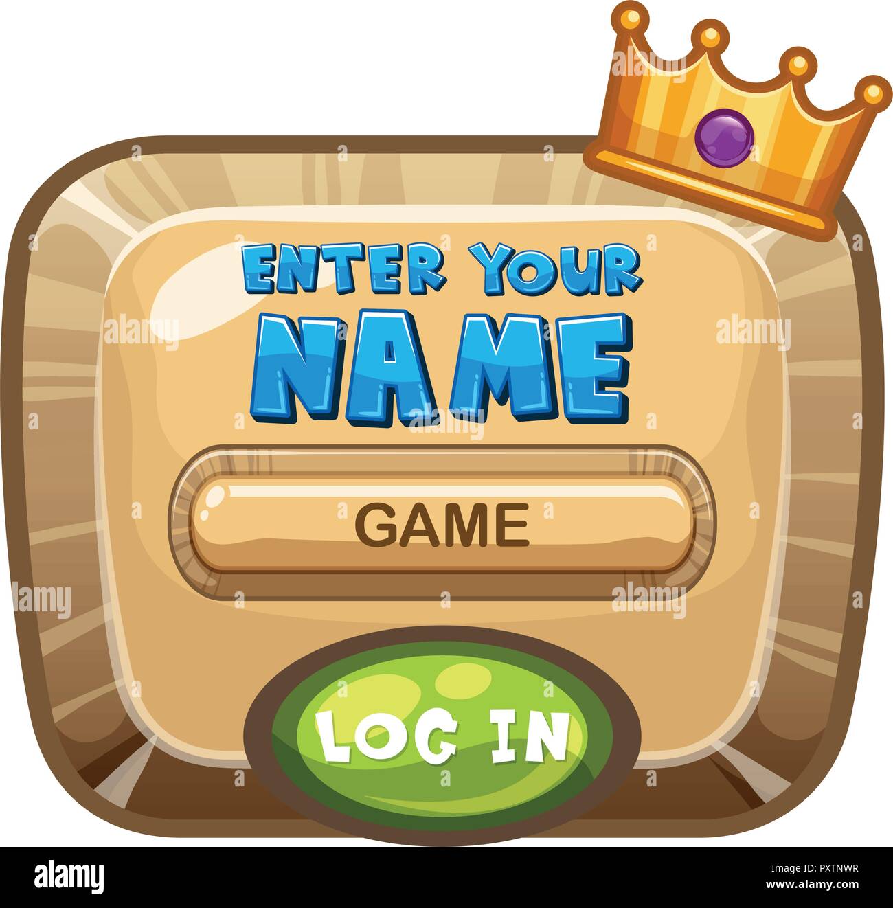 Board template for computer game with crown illustration Stock Vector ...