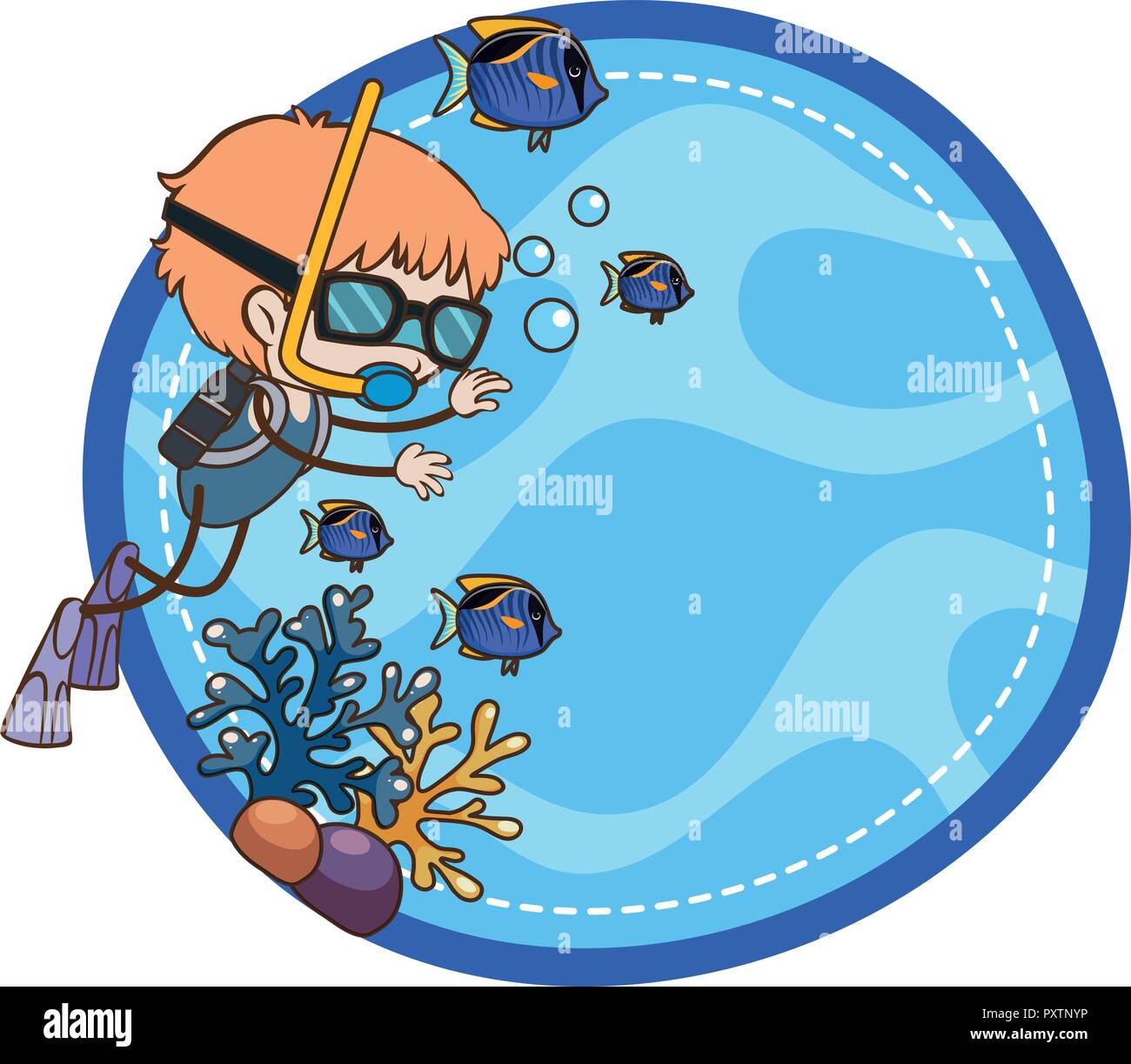 Scyba Scyba Diving Template pn White Background illustration Stock Vector ...