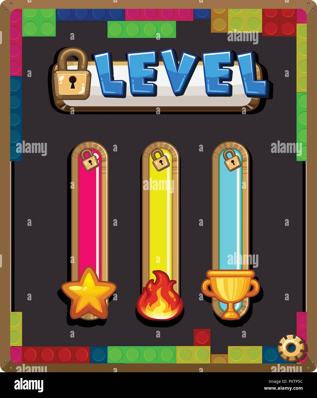 Game template with level bars illustration Stock Vector