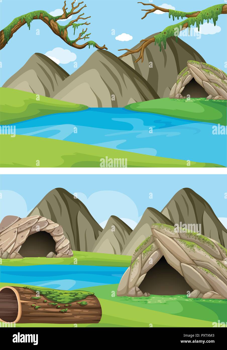 Two rivers Stock Vector Images - Alamy