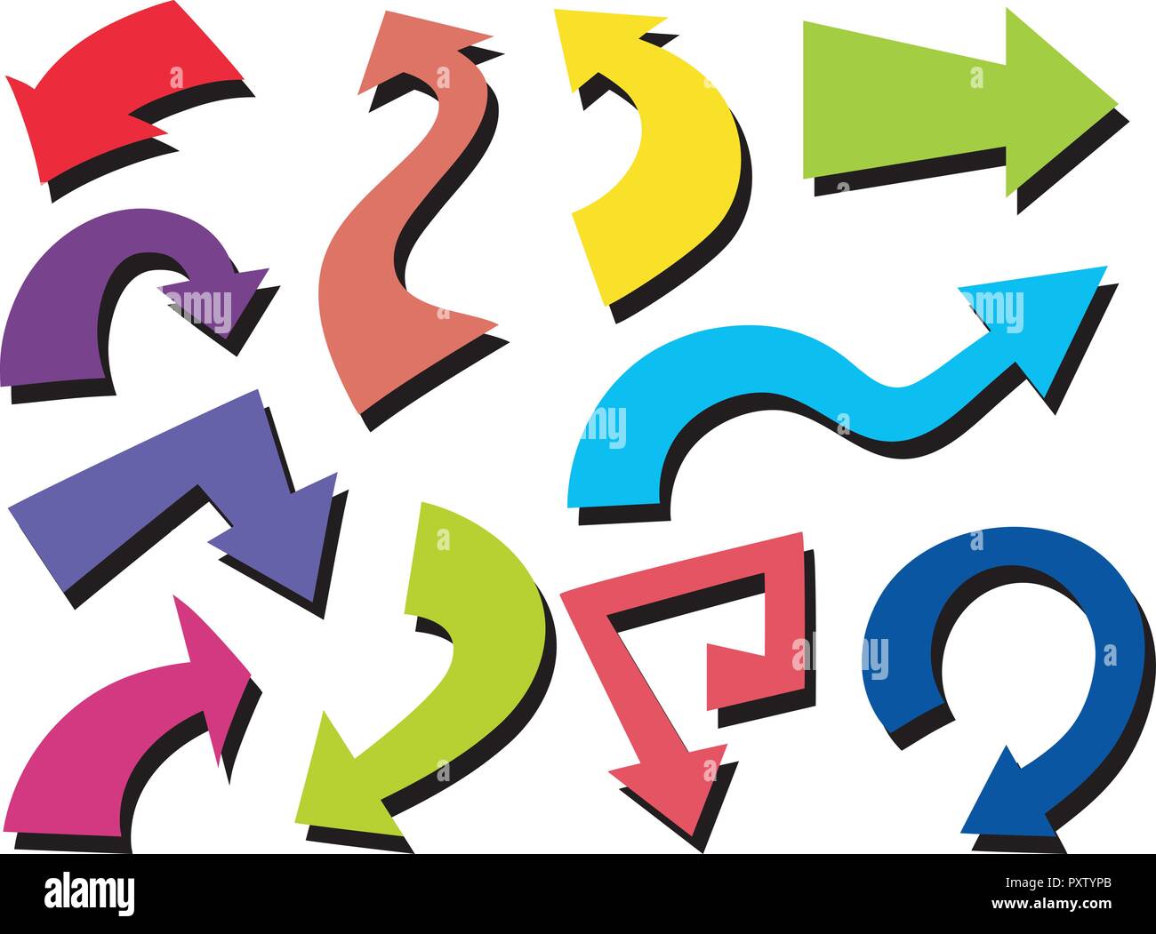 Colorful arrows on white background illustration Stock Vector Image ...