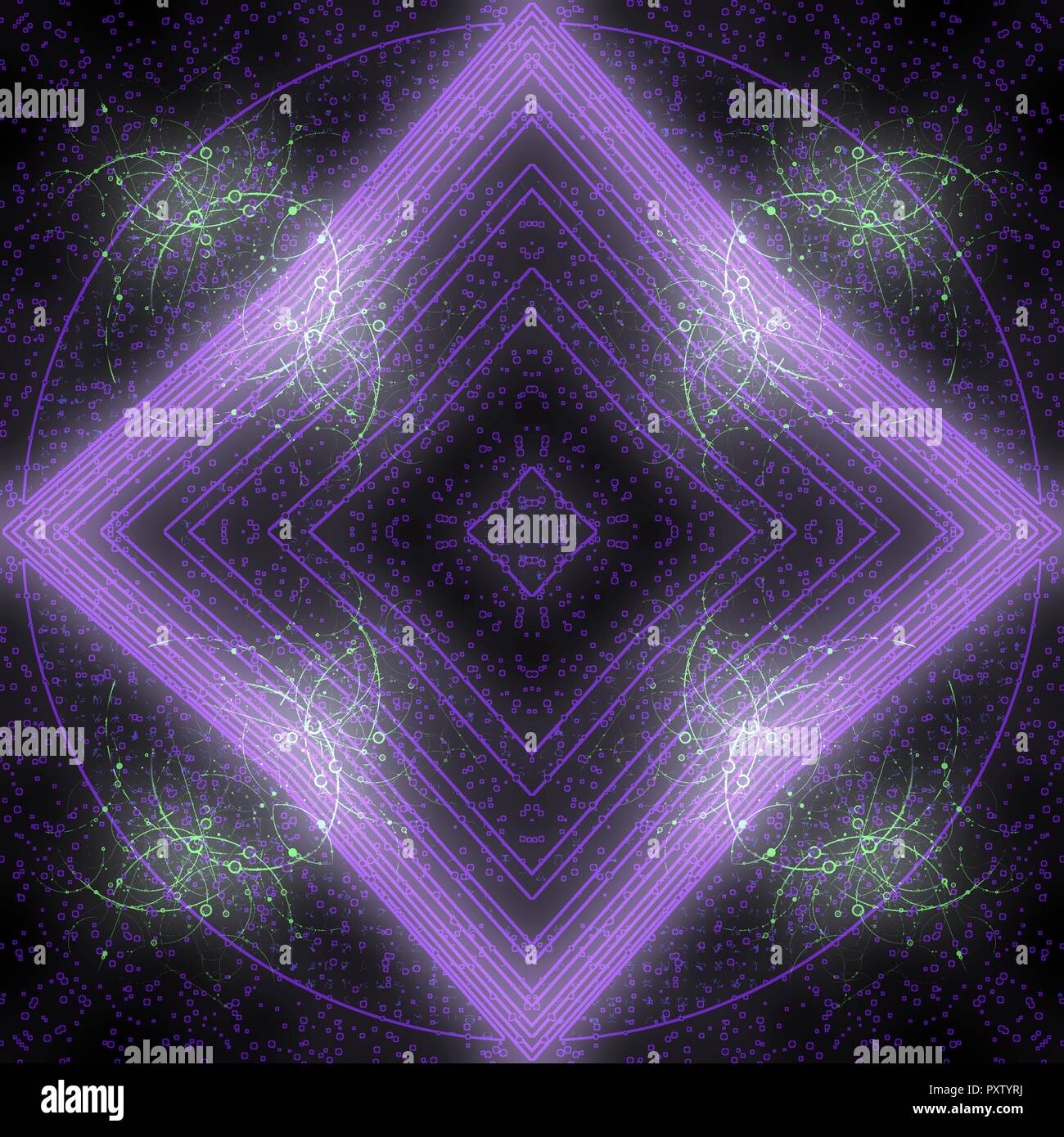 A colorful and vivid image with abstract Sacred Geometry. A psychedelic ...