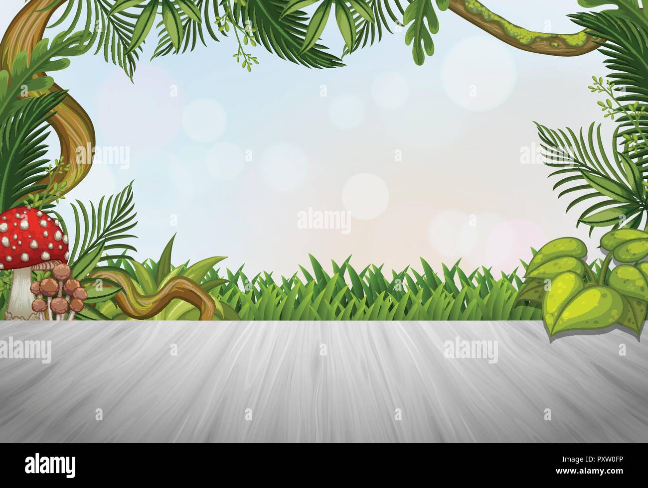 Background design with plants in garden illustration Stock Vector Image &  Art - Alamy