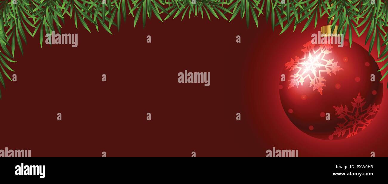 Background template with red christmas ball illustration Stock Vector ...