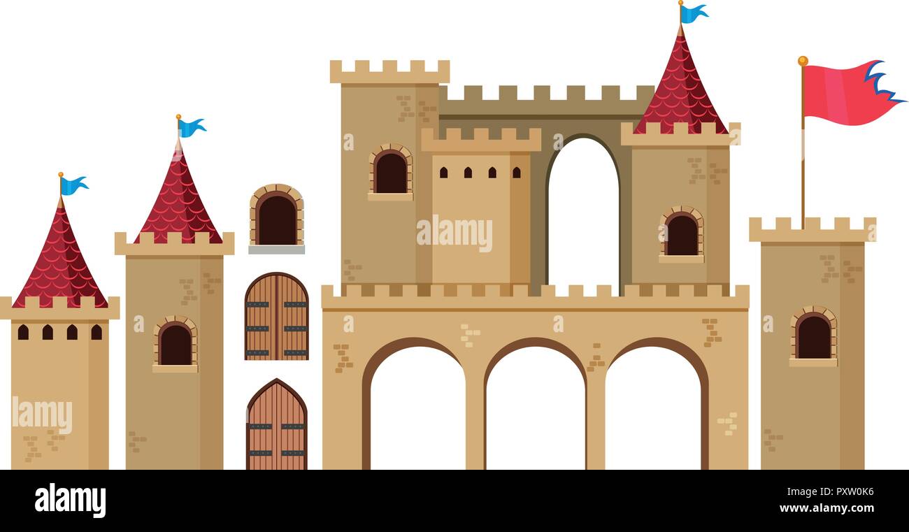 Castle towers on white background illustration Stock Vector Image & Art ...