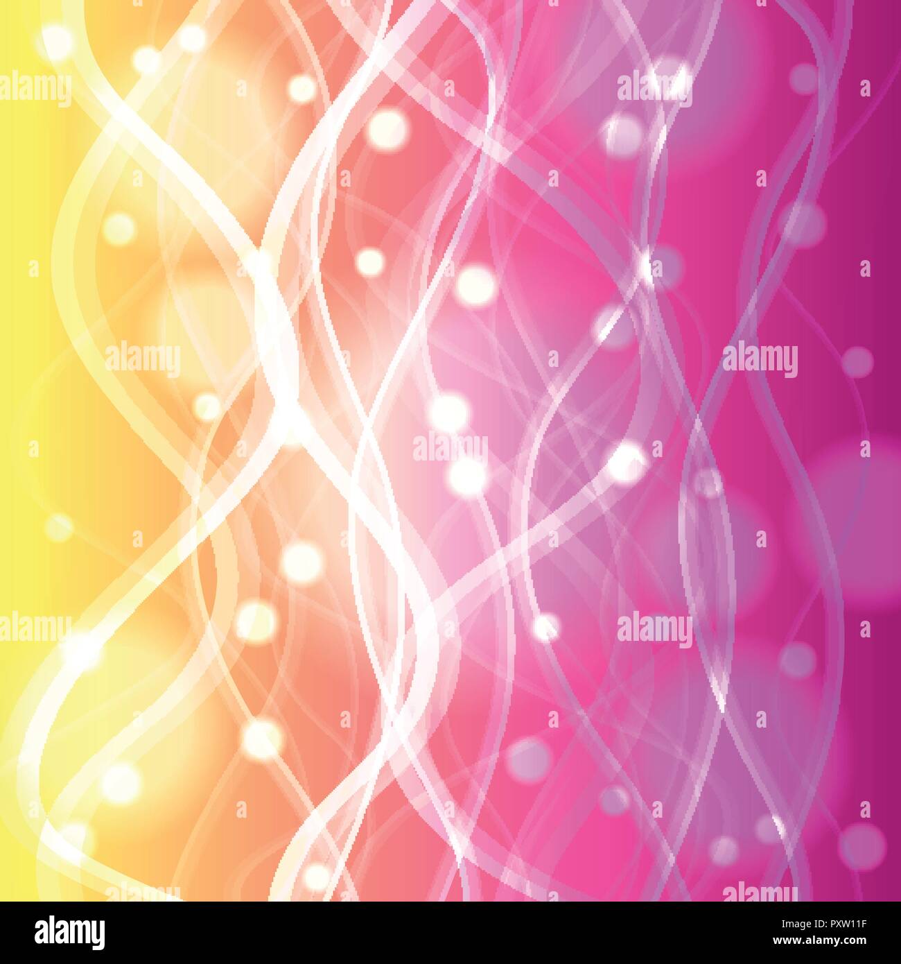 Wavy lines on yellow and pink background illustration Stock Vector ...