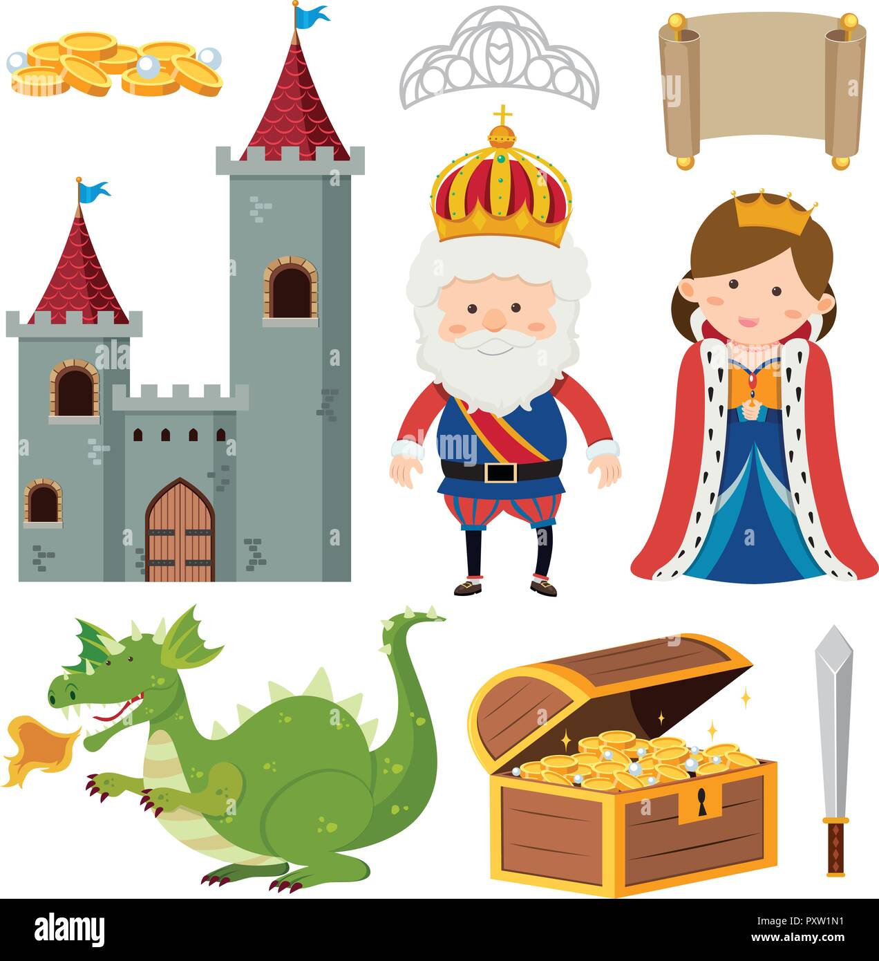 King and queen at the castle illustration Stock Vector Image & Art - Alamy