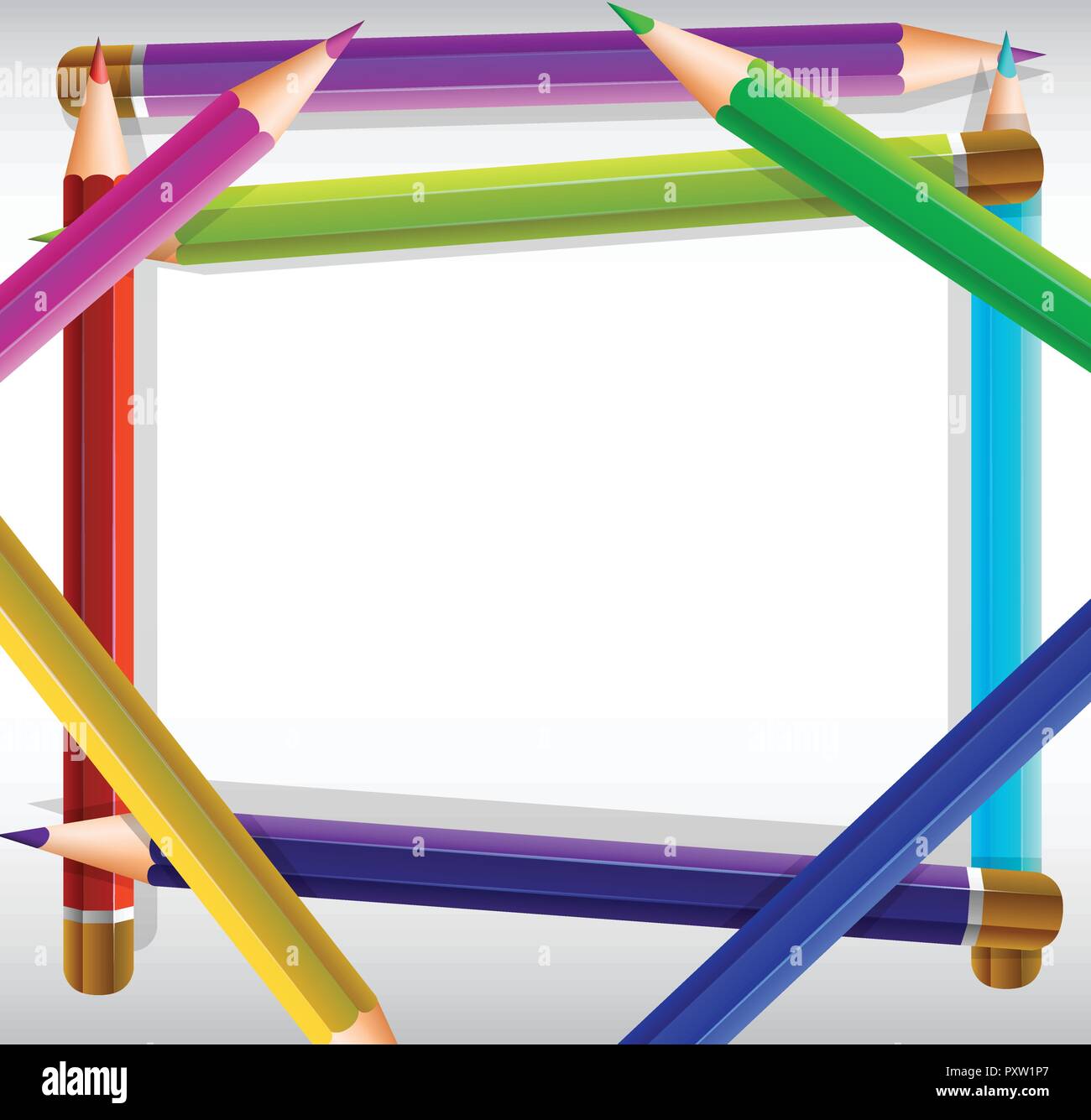 border-template-with-color-pencils-as-frame-illustration-stock-vector-image-art-alamy