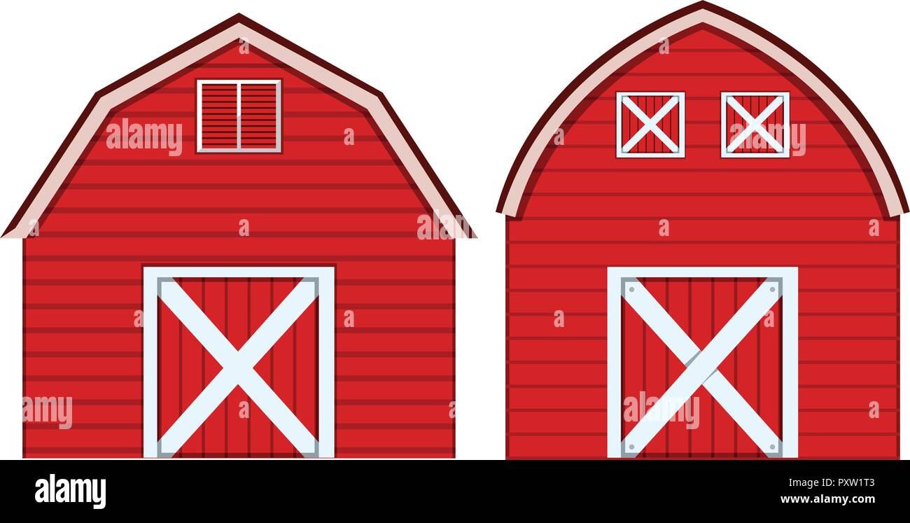 Two designs of barn in red colors illustration Stock Vector Image & Art ...