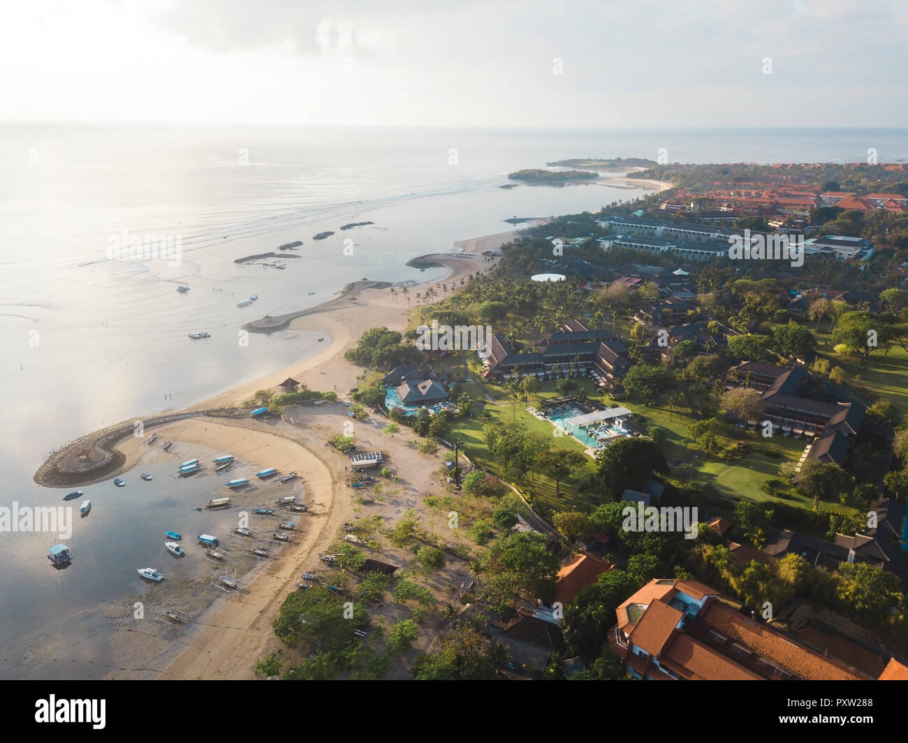 Indonesia, Bali, Aerial view of Nusa Dua beach Stock Photo