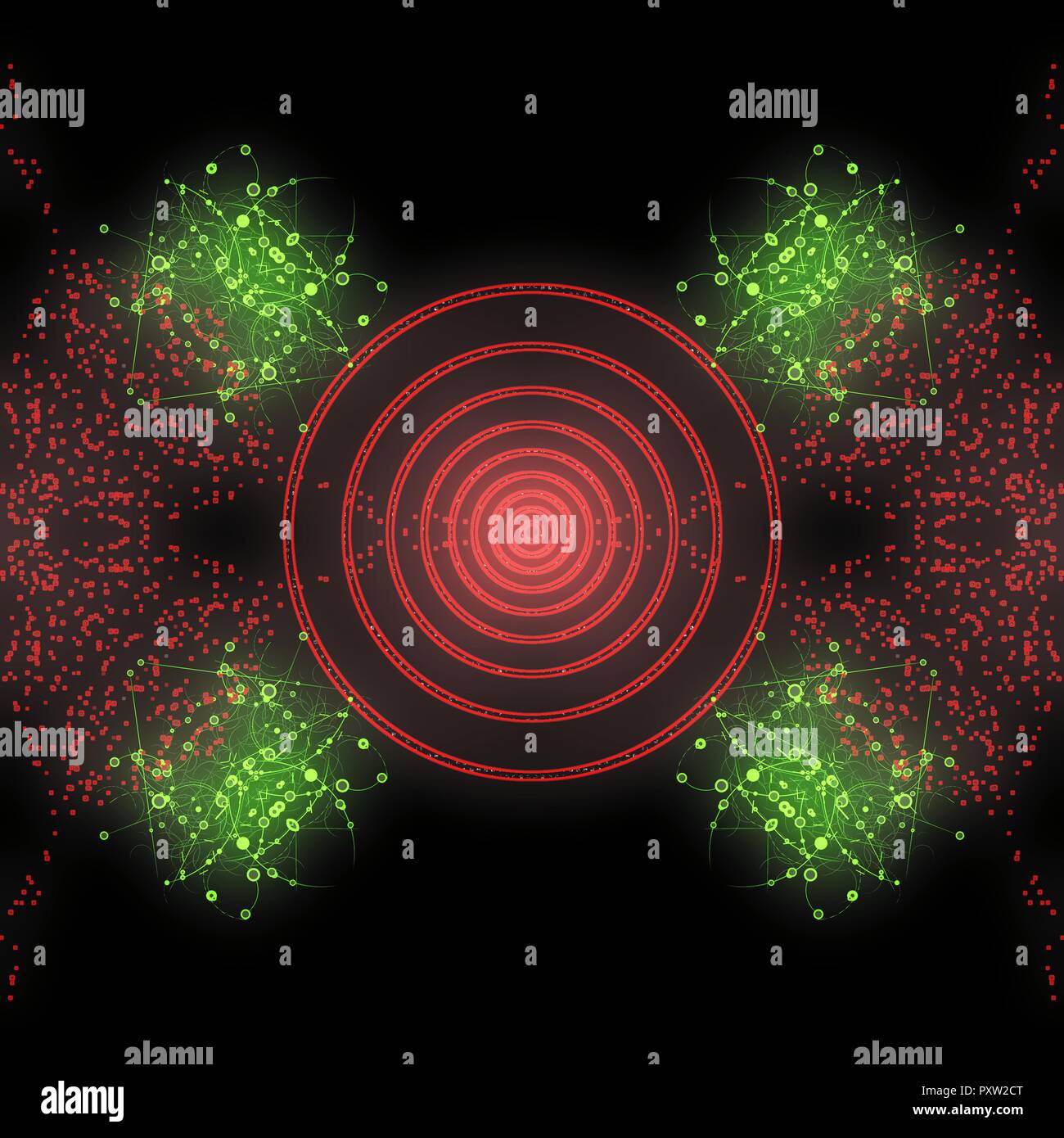 A colorful and vivid image with abstract Sacred Geometry. A psychedelic ...